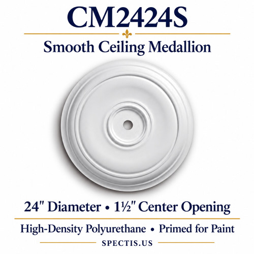 CM2424S smooth stepped ceiling medallion