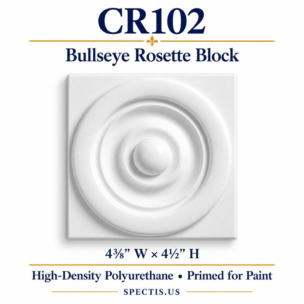 CR102 Bullseye Rosette Block — HDP — 4⅜″ W × 4½″ H