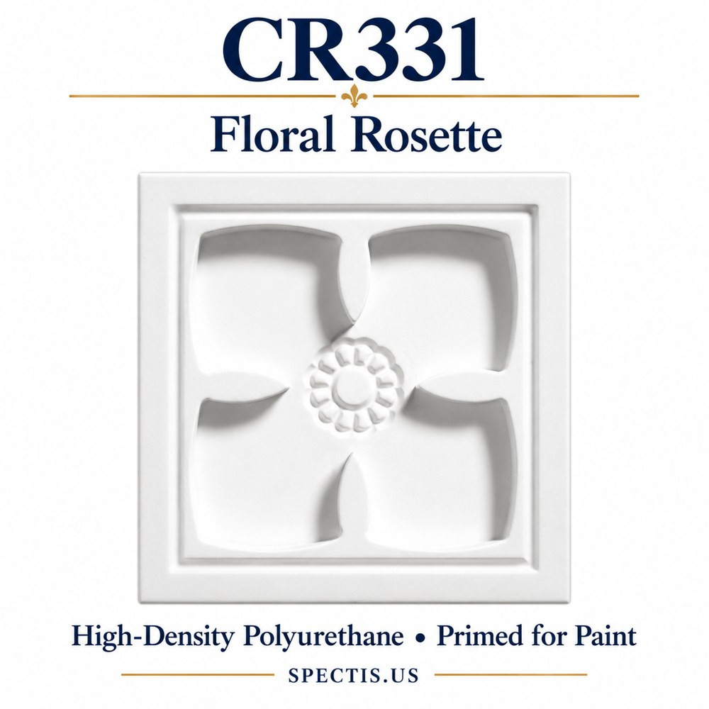 CR331 Floral Rosette — HDP — 3½″ square