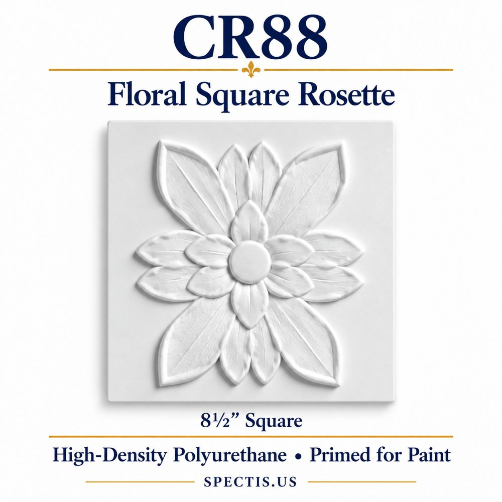CR88 Floral Square Rosette — HDP — 8½″ Square