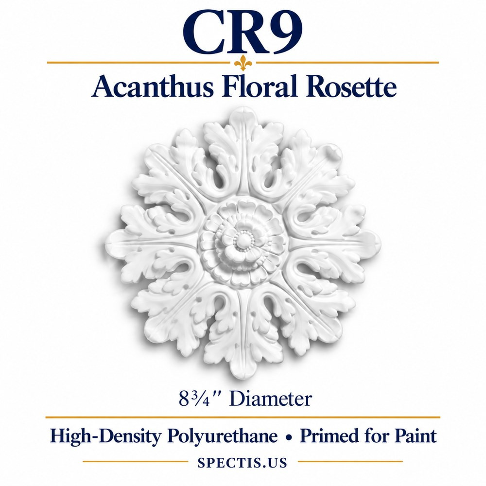 CR9 Acanthus Floral Rosette — HDP — 8¾″ Diameter