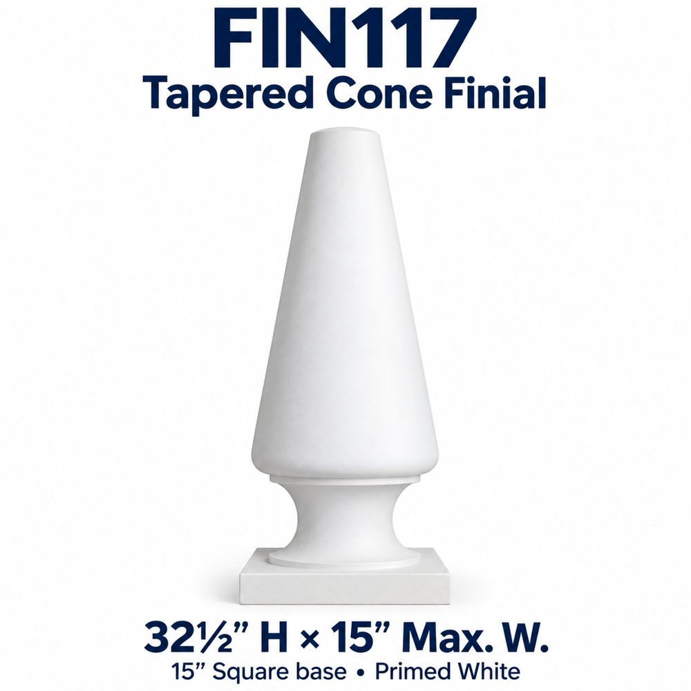 FIN117 Tapered Cone Finial; 32½″ H × 15″ Max. W