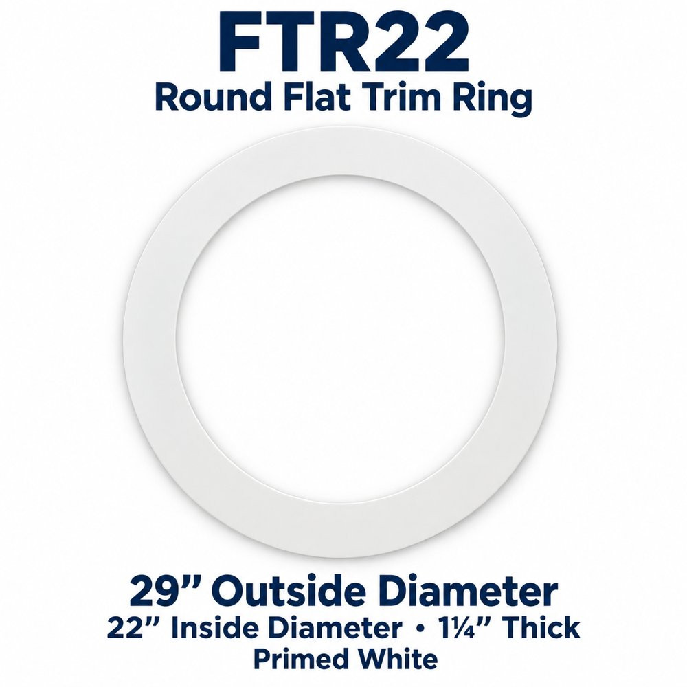FTR22 Round Flat Trim Ring; 29″ Outside Diameter; 22″ Inside Diameter • 1¼″ Thick