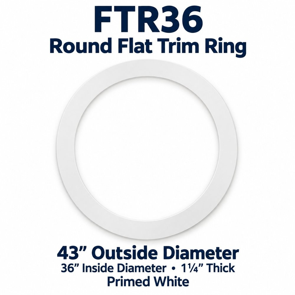 FTR36 Round Flat Trim Ring; 43″ Outside Diameter; 36″ Inside Diameter • 1¼″ Thick