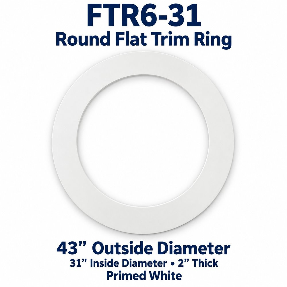 FTR6-31 Round Flat Trim Ring; 43″ Outside Diameter; 31″ Inside Diameter • 2″ Thick