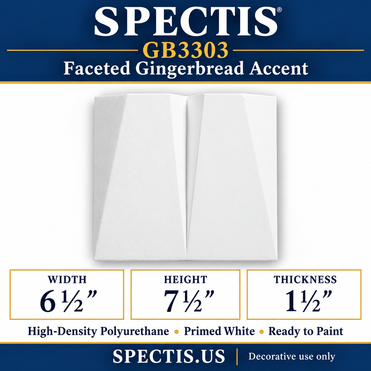 GB3303 Faceted Gingerbread Accent, 6½ inches wide x 7½ inches high