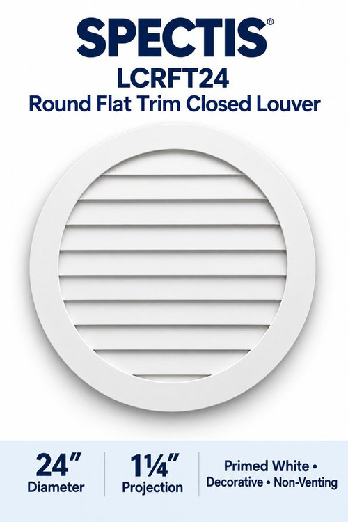 LCRFT24 Round Flat Trim Closed Louver, 24″ wide × 24″ high × 1 1/4″ projection