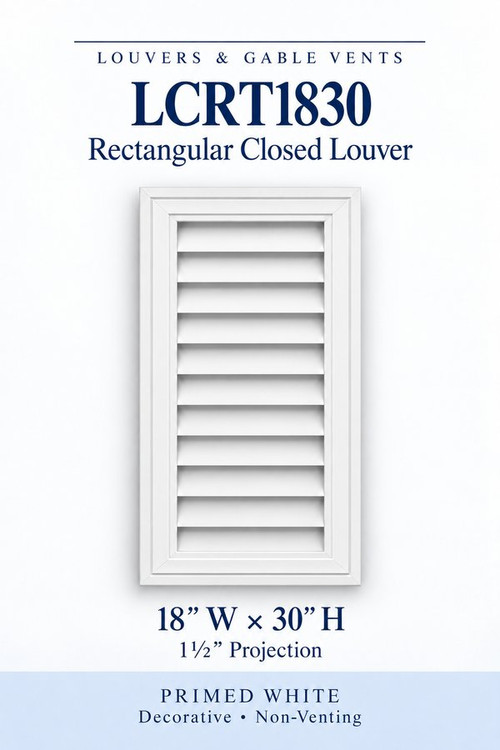 LCRT1830 Rectangular Closed Louver, 18″ wide × 30″ high × 1 1/2″ projection