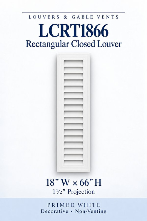 LCRT1866 Rectangular Closed Louver, 18″ wide × 66″ high × 1 1/2″ projection
