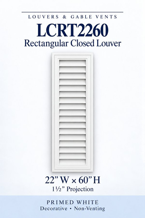 LCRT2260 Rectangular Closed Louver, 22″ wide × 60″ high × 1 1/2″ projection