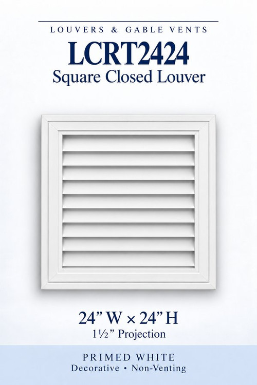 LCRT2424 Square Closed Louver, 24″ wide × 24″ high × 1 1/2″ projection