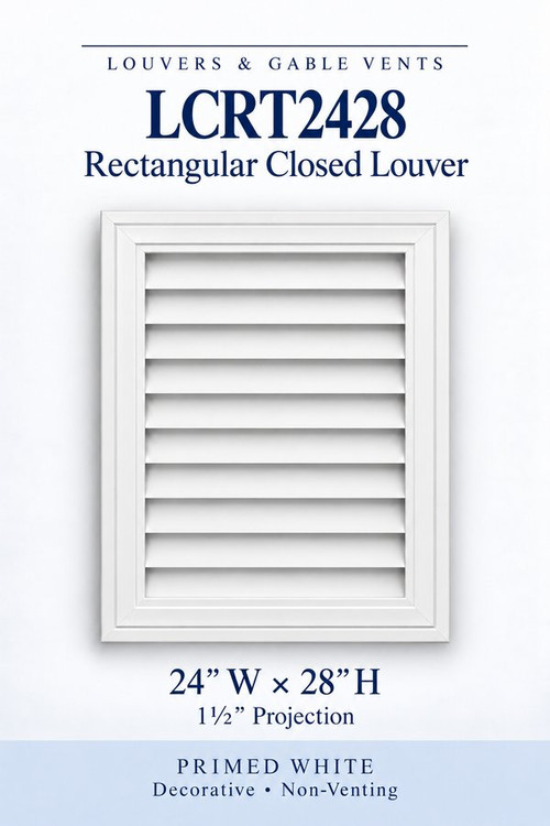 LCRT2428 Rectangular Closed Louver, 24″ wide × 28″ high × 1 1/2″ projection