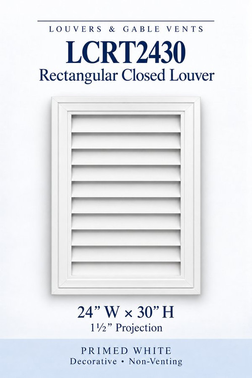 LCRT2430 Rectangular Closed Louver, 24″ wide × 30″ high × 1 1/2″ projection