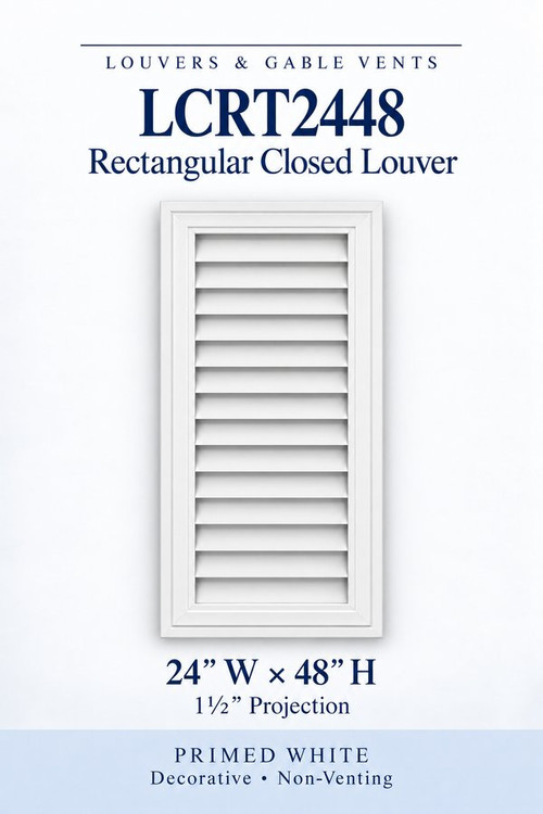 LCRT2448 Rectangular Closed Louver, 24″ wide × 48″ high × 1 1/2″ projection