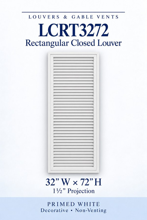 LCRT3272 Rectangular Closed Louver, 32″ wide × 72″ high × 1 1/2″ projection