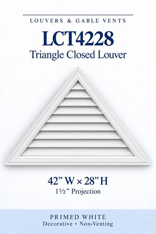 LCT4228 Triangle Closed Louver, 42″ wide × 28″ high × 1 1/2″ projection