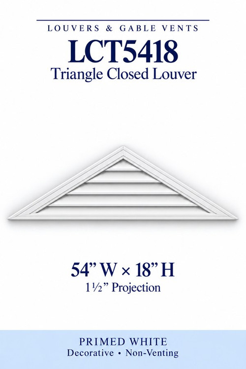 LCT5418 Triangle Closed Louver, 54″ wide × 18″ high × 1 1/2″ projection