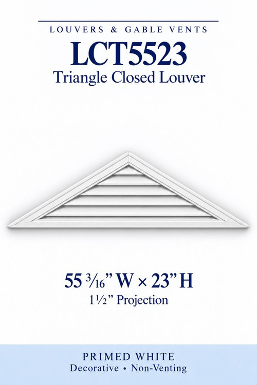 LCT5523 Triangle Closed Louver, 55 3/16″ wide × 23″ high × 1 1/2″ projection