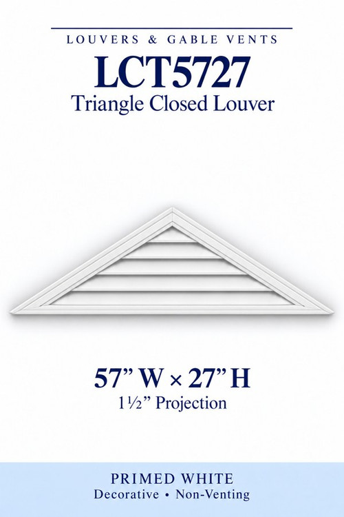 LCT5727 Triangle Closed Louver, 57″ wide × 27″ high × 1 1/2″ projection