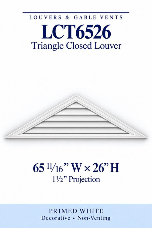 LCT6526 Triangle Closed Louver, 65 11/16″ wide × 26″ high × 1 1/2″ projection