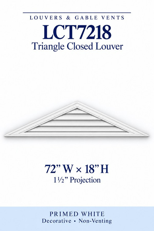 LCT7218 Triangle Closed Louver, 72″ wide × 18″ high × 1 1/2″ projection