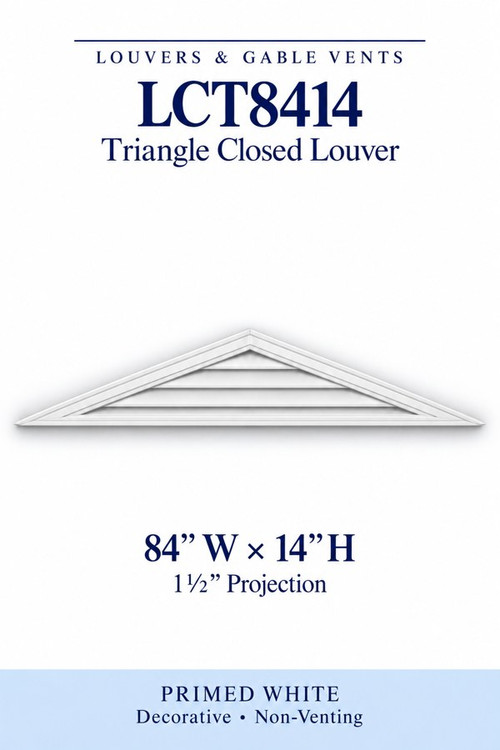 LCT8414 Triangle Closed Louver, 84″ wide × 14″ high × 1 1/2″ projection