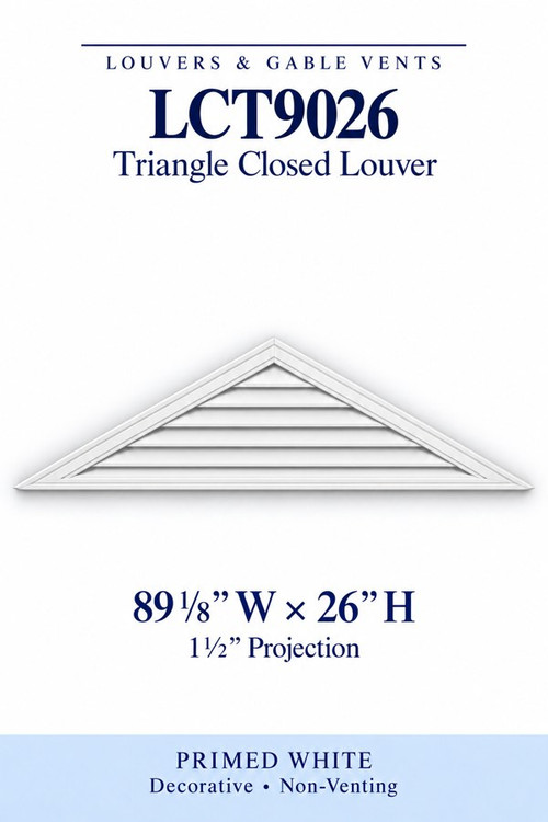 LCT9026 Triangle Closed Louver, 89 1/8″ wide × 26″ high × 1 1/2″ projection
