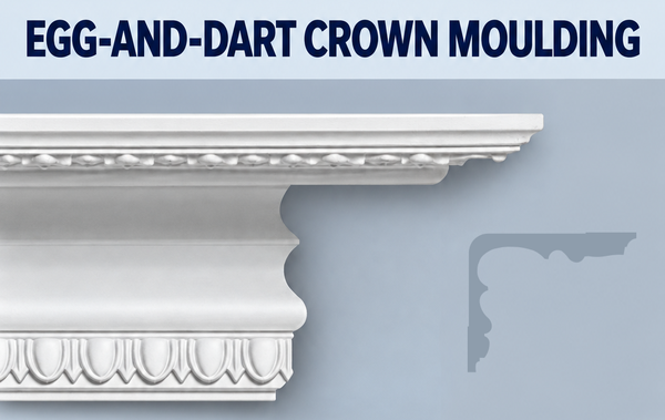 MD1061 Egg-and-Dart Crown Moulding — moulding and grey side profile
