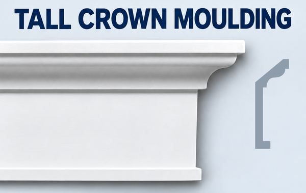 MD1066 Tall Crown Moulding, moulding and grey side profile