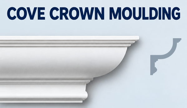 MD1067 Cove Crown Moulding, moulding and grey side profile