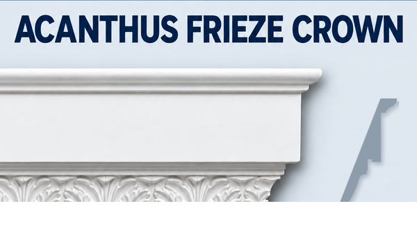 MD1072 Acanthus Frieze Crown Moulding, moulding and grey side profile