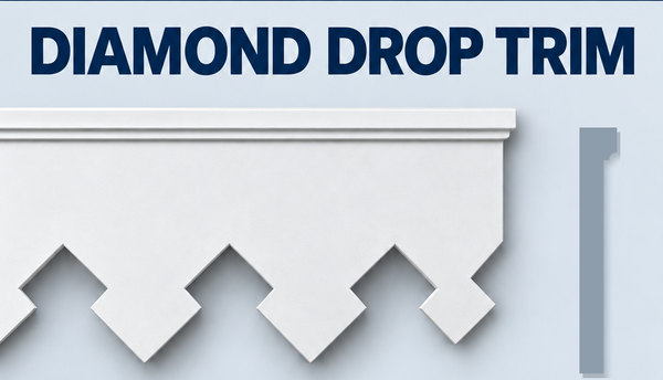 MD1074 Diamond Drop Trim, moulding and grey side profile