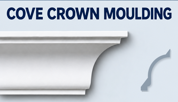 MD1076 Cove Crown Moulding, moulding and grey side profile