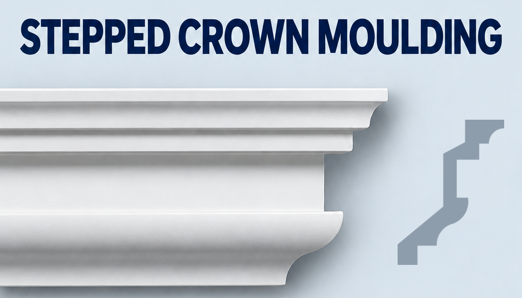 MD1099 Stepped Crown Moulding and grey side profile