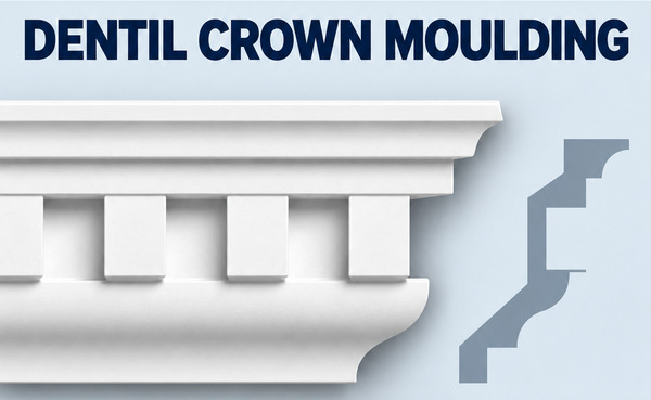 MD1099D Dentil Crown Moulding and grey side profile