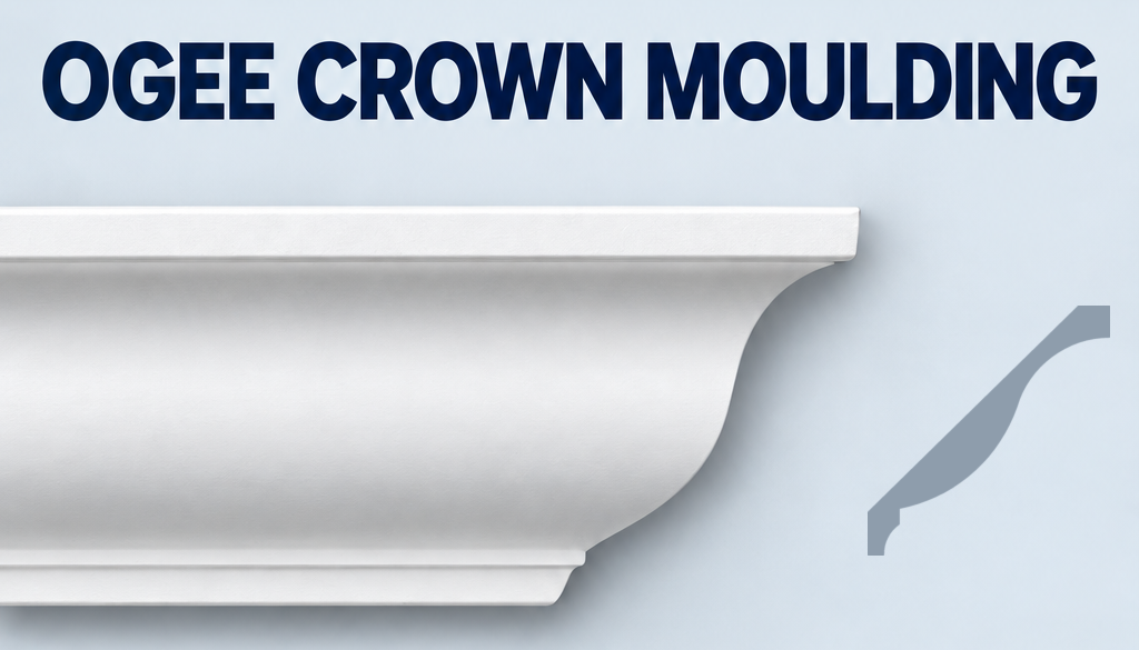 MD1102 Ogee Crown Moulding and grey side profile
