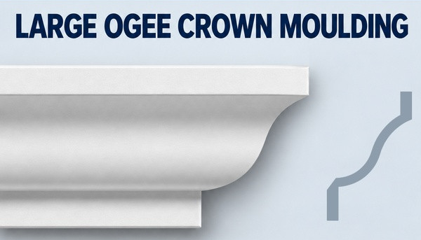 MD1104 Large Ogee Crown Moulding and grey side profile