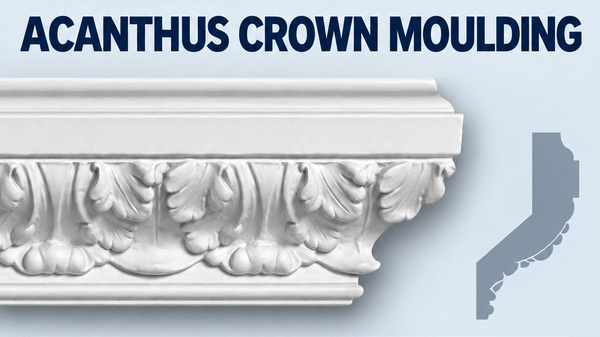 MD1110 Acanthus Crown Moulding and grey side profile