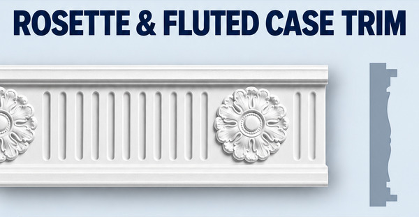MD1111 Rosette & Fluted Case Trim and grey side profile