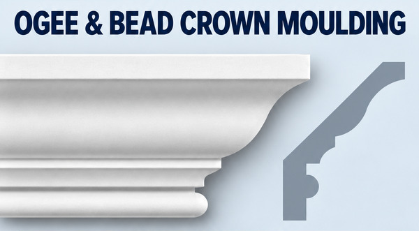 MD1113 Ogee & Bead Crown Moulding and grey side profile