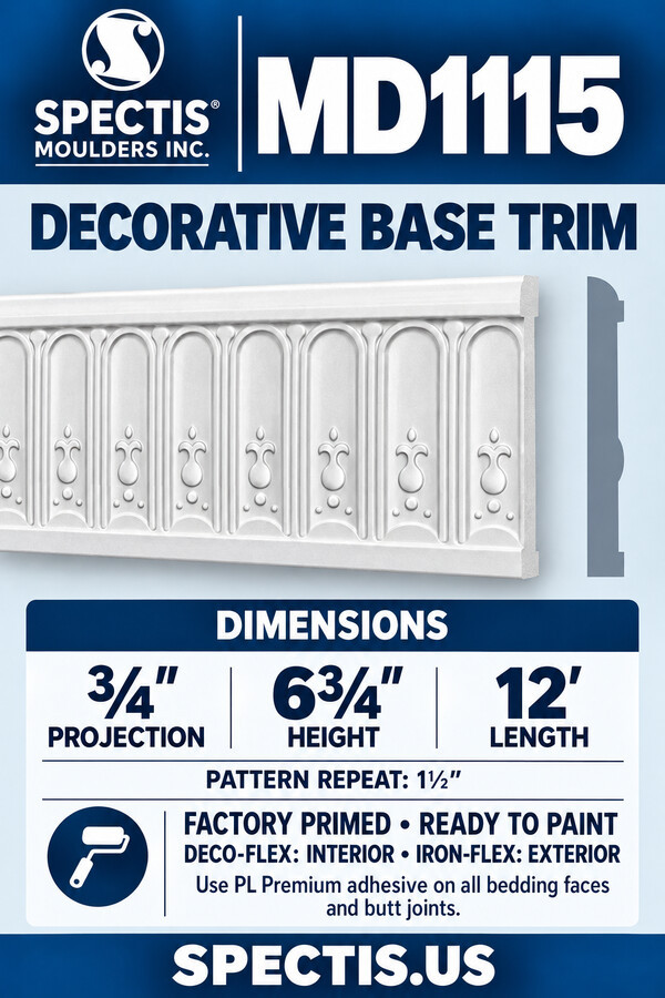 MD1115 Decorative Base Trim and grey side profile