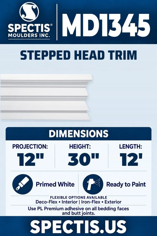 MD1345 stepped head trim section and side profile