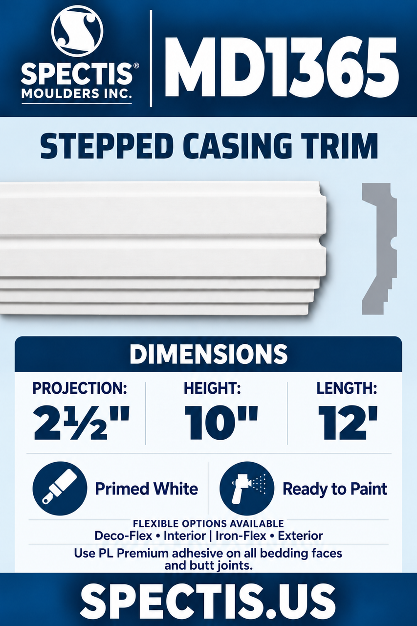 MD1365 stepped casing trim section and side profile
