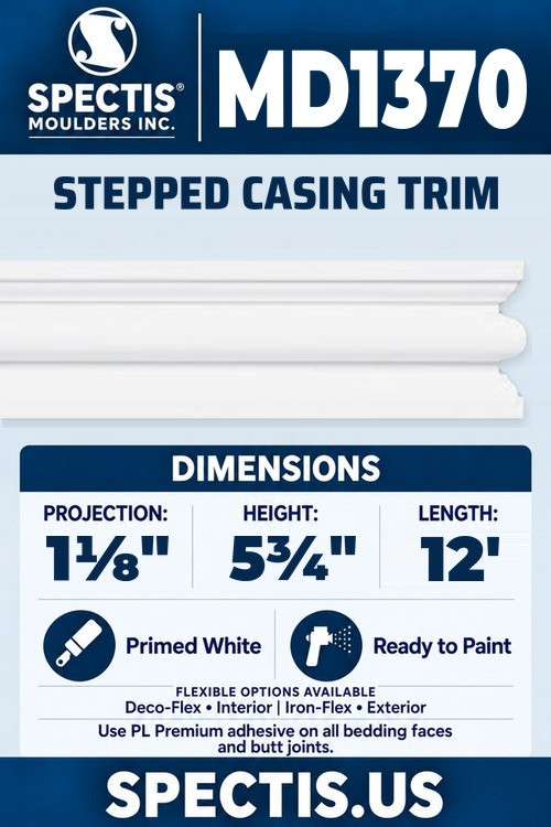 MD1370 stepped casing trim section and side profile
