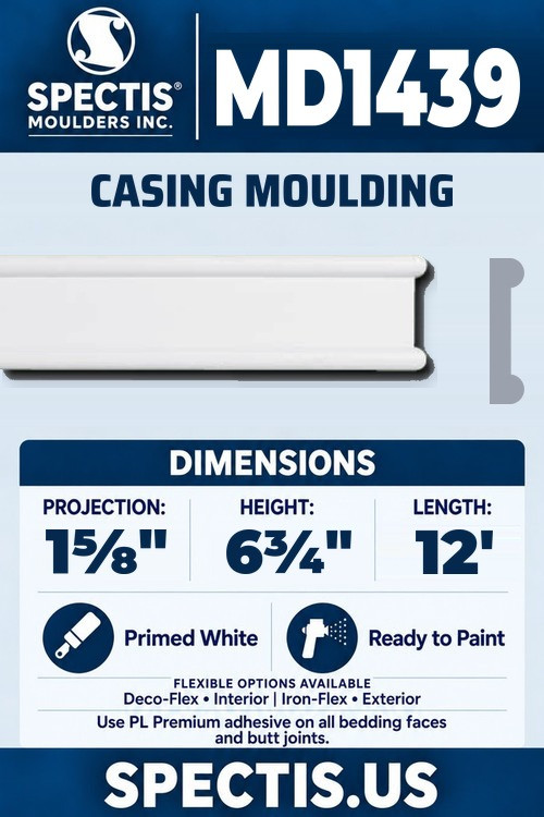 MD1439 bullnose casing trim section and side profile