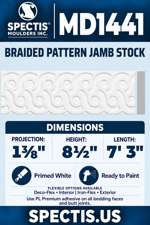 MD1441 braided pattern jamb stock section and side profile
