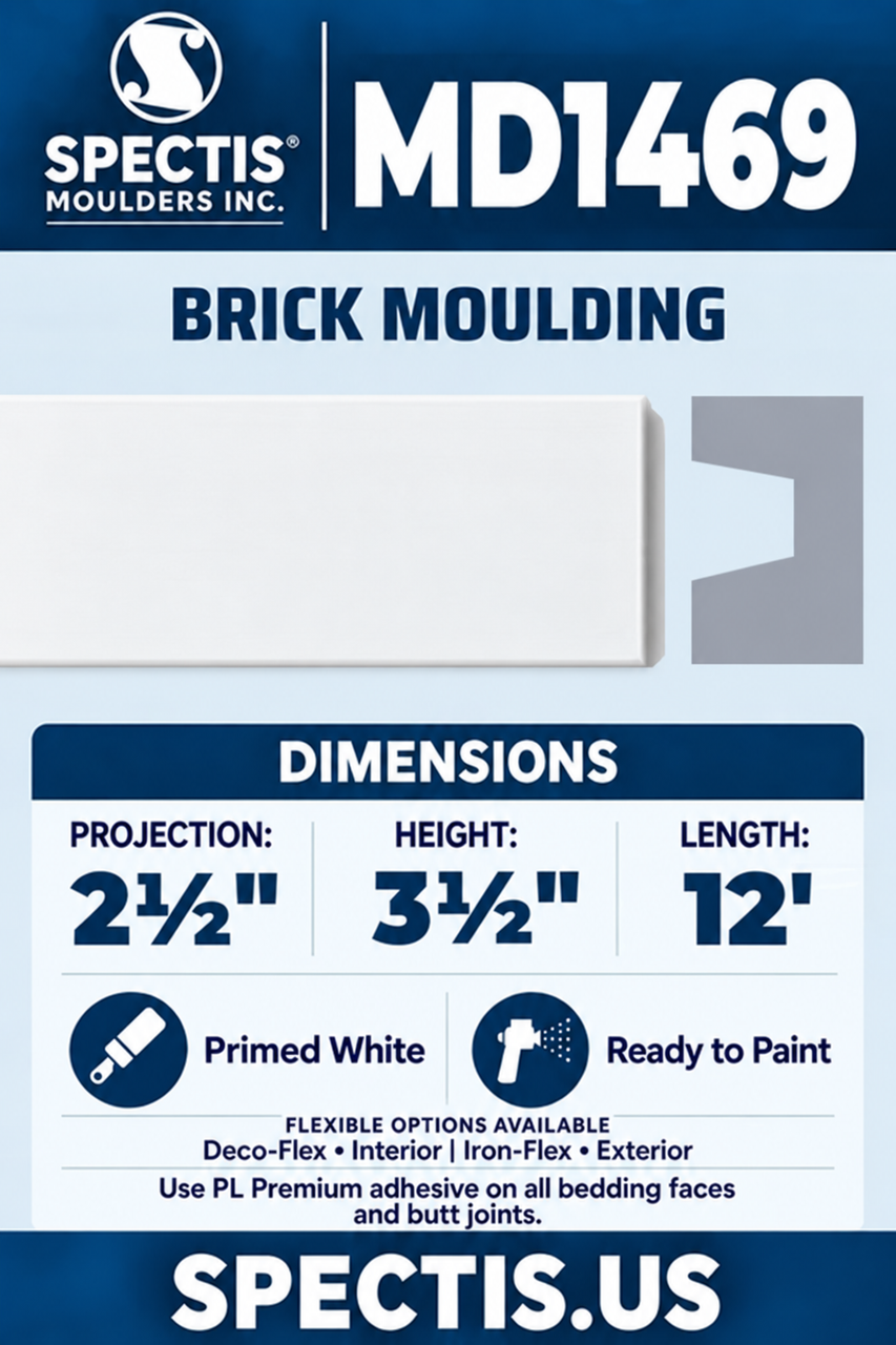 MD1469 brick moulding section and side profile