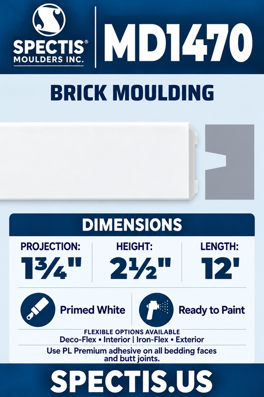 MD1470 brick moulding section and side profile