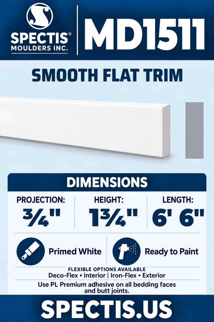 MD1511 smooth flat trim section and side profile
