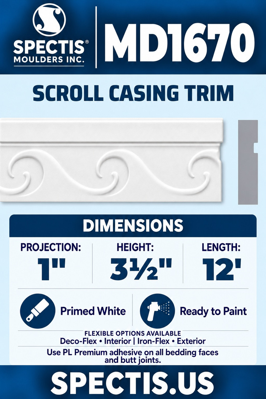 MD1670 scroll casing trim section and side profile